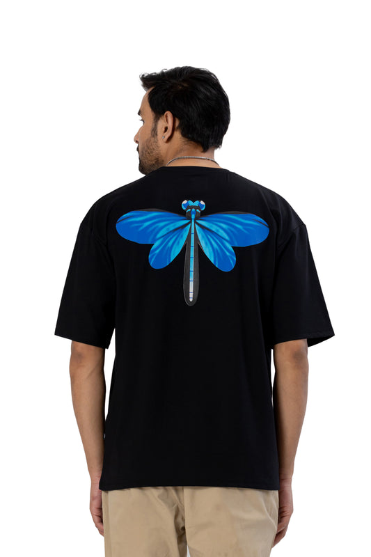 Black Oversized Butterfly Tee (Unisex)