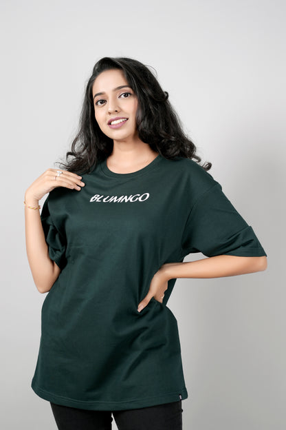 Blumngo Dark Green Oversized Tee (Unisex)