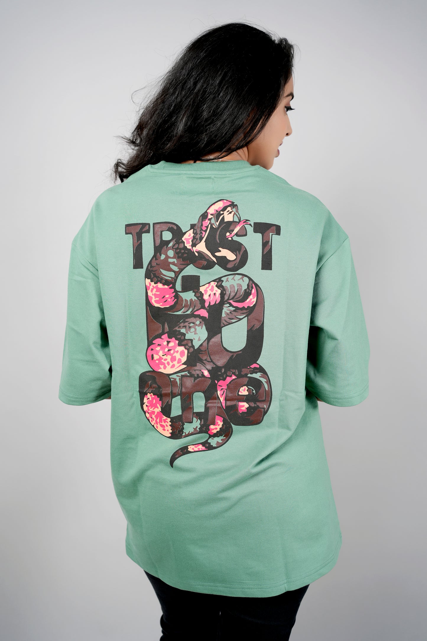 Blumngo Mint Oversized Trust No One Tee (Unisex)